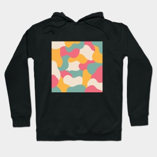 Colourful Blob Abstract Pattern in Light Orange Cream Pink Blue Sticker Hoodie